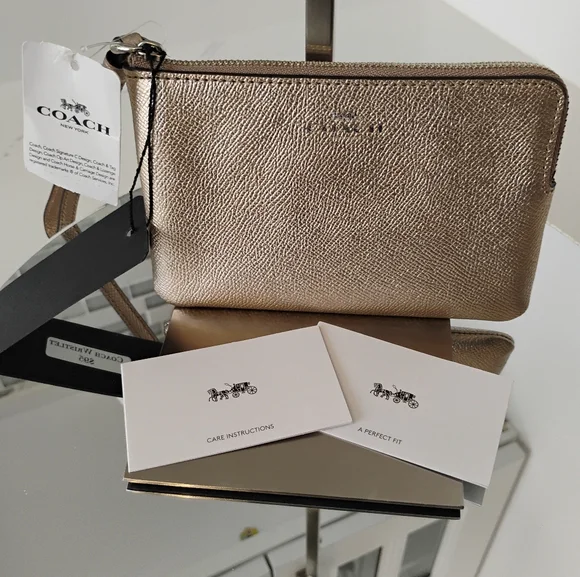 Coach Wristlet - Shimmering Gold - Picture 1 of 7